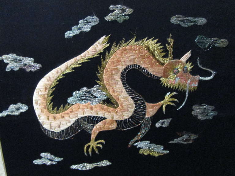 Six-Panel Vintage Korean Silk Embroidered Screen In Good Condition In New York, NY