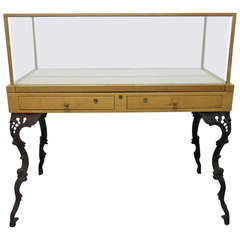 Wrought Iron and Glass Display Cabinet or Showcase