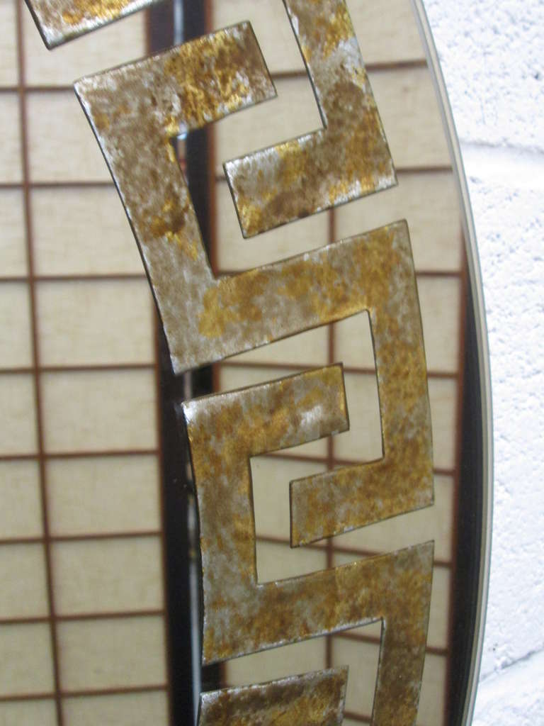 Reverse Gilt Greek Key Mirror by David Marshall For Sale ...