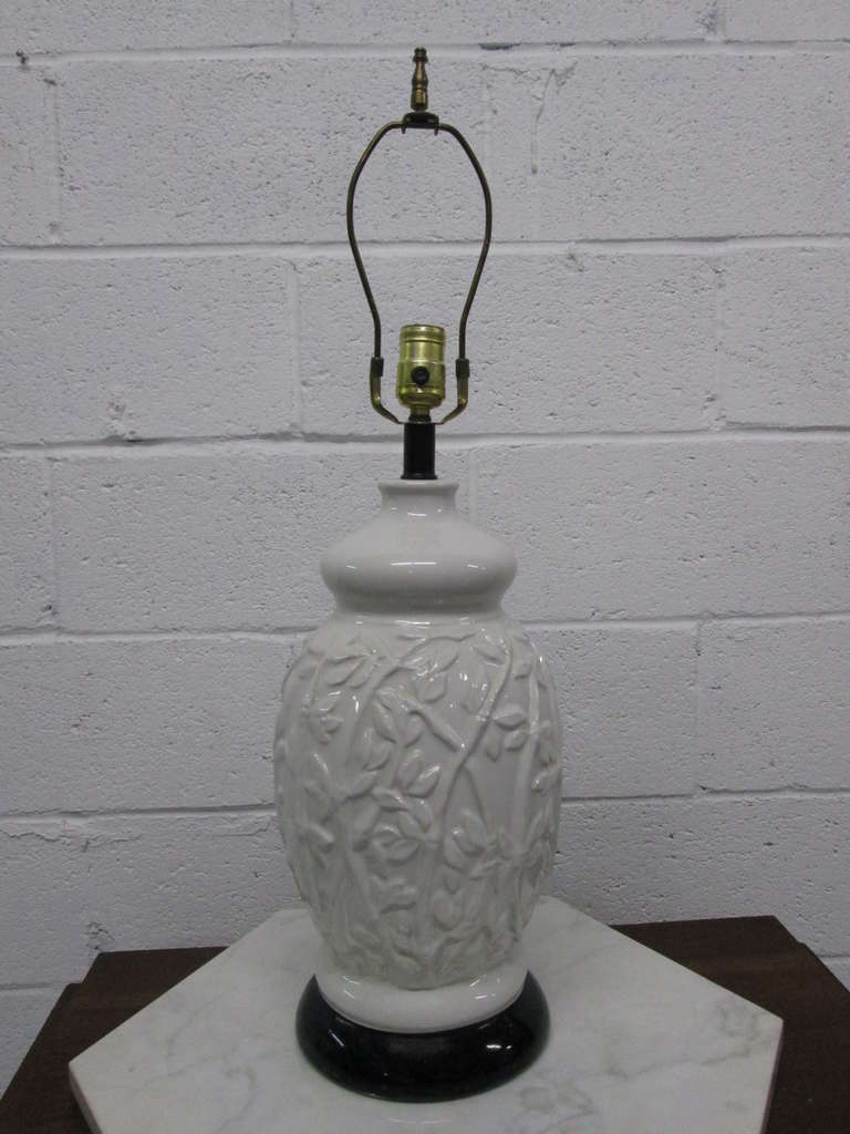 Pair of Decorative Floral Ceramic Lamps 1