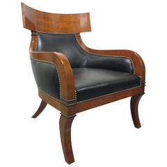 Leather Biedermeier Style Lounge Chair 11
