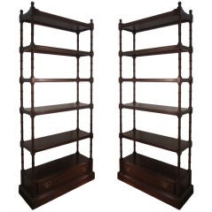Used Pair of Cherry Wood Bookcases