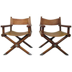 Vintage Pair of Ralph Lauren Leather Director's Chairs
