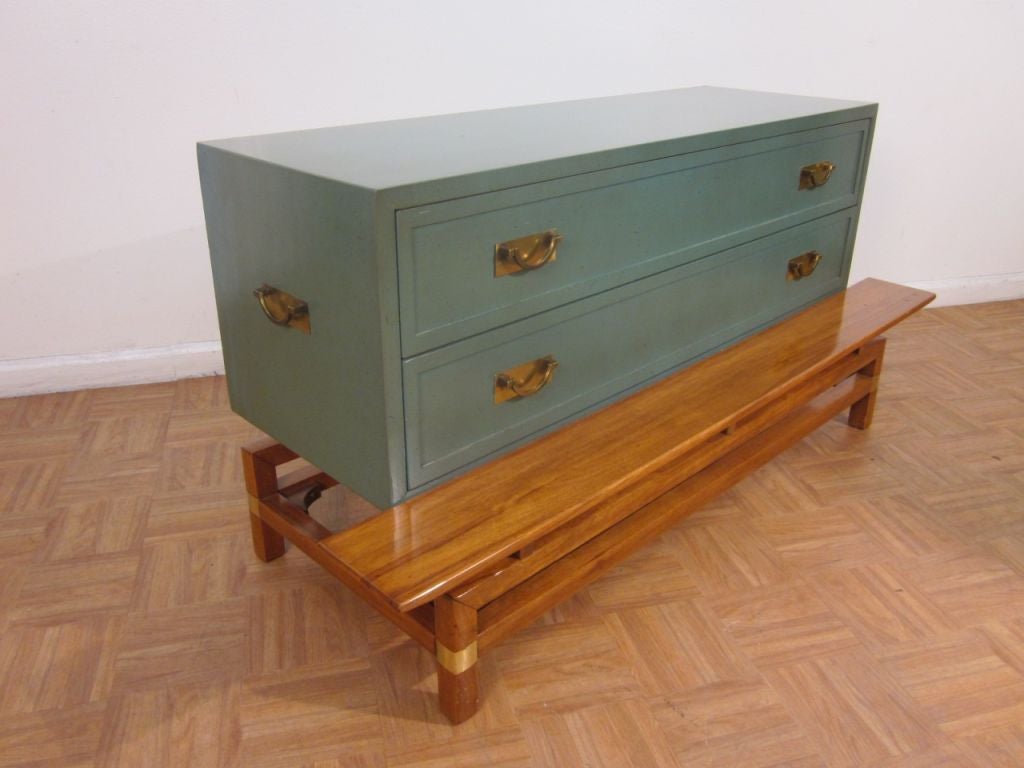 Pair MId Century Asian Inspired Chests Nightstands