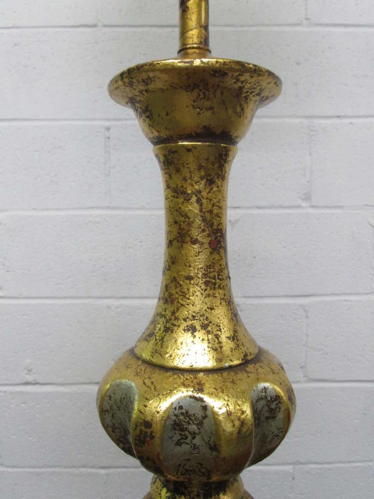 Gilt James Mont Style Tall Silver Gilded Lamp