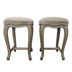 French Painted Upholstered Stools 6