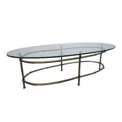 Gilded Faux Bamboo Coffee Table 9