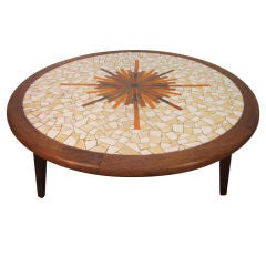 Solid Walnut Tile-Top Round Coffee Table 10