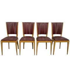 4 French Art Deco Chairs Attributed To LELEU