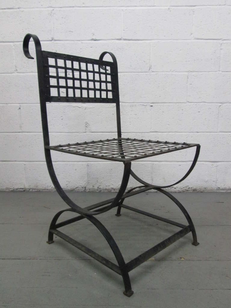 Four French Wrought Iron Chairs For Sale at 1stdibs