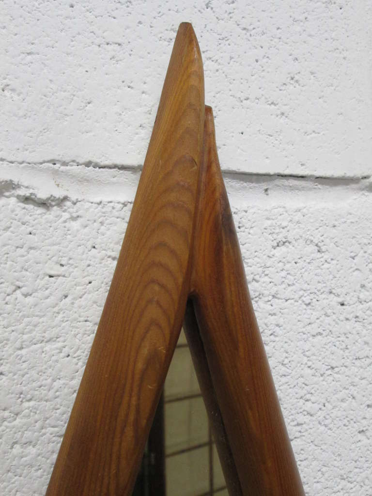 Wooden Tear Drop Mirror In Good Condition In New York, NY