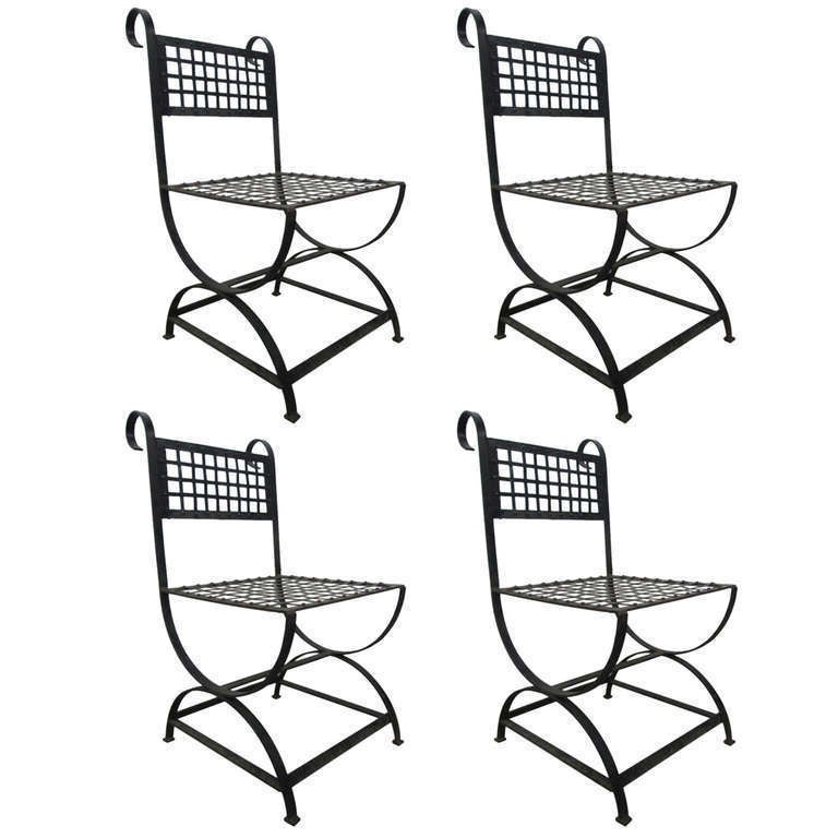 French wrought-iron chairs, 1960s