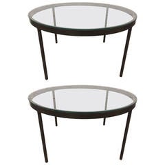 Pair of Bronzed Steel Coffee Table Nicos Zographos 6