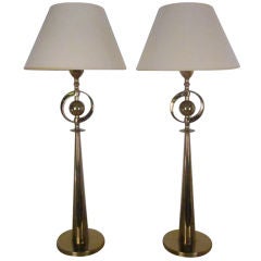 Pair of Brass Table Lamps by Rembrandt