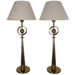 Pair of Brass Table Lamps by Rembrandt Vintage Pair of Brass Table Lamps by Rembrandt