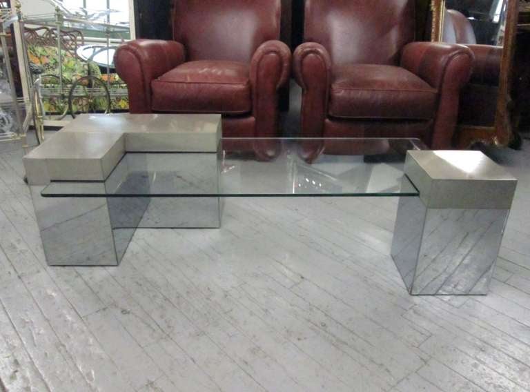 Mid-Century Modern Chrome  Coffee Table Style of Paul Evans