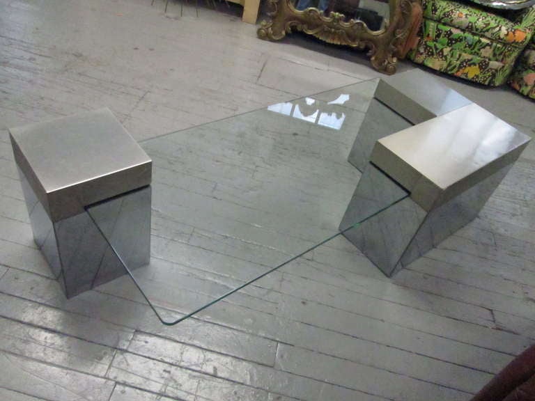 Chrome Coffee Table style of  Paul Evans