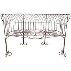 Italian Antique Wrought Iron Bench 11