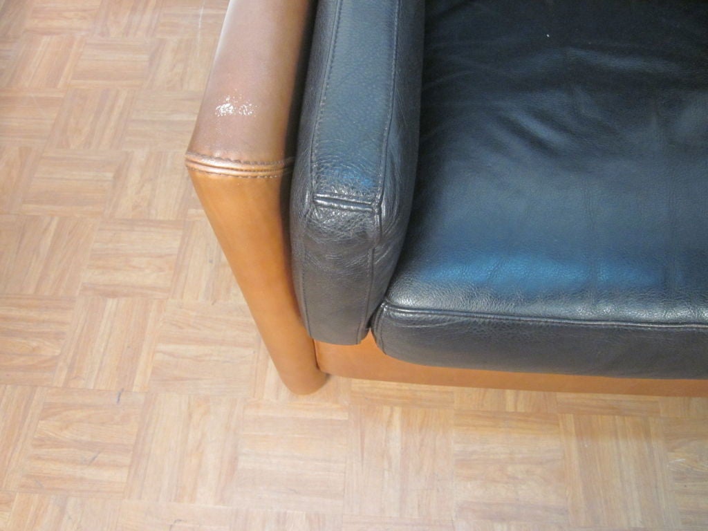 Roche Bobois Leather Chair & Matching Ottoman 2