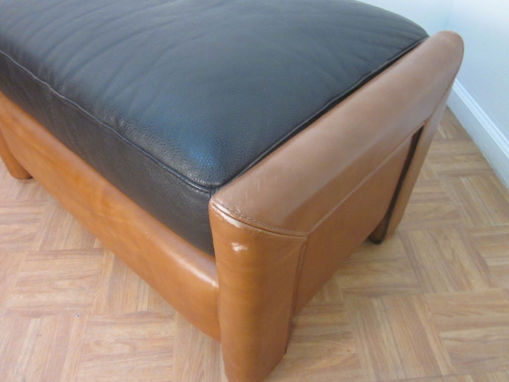 Roche Bobois Leather Chair & Matching Ottoman 3