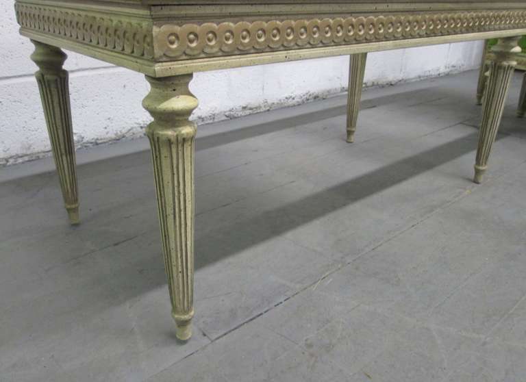 Painted French Marble Bench Set In Good Condition In New York, NY