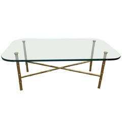 Brass Faux Bamboo Coffee Table 5