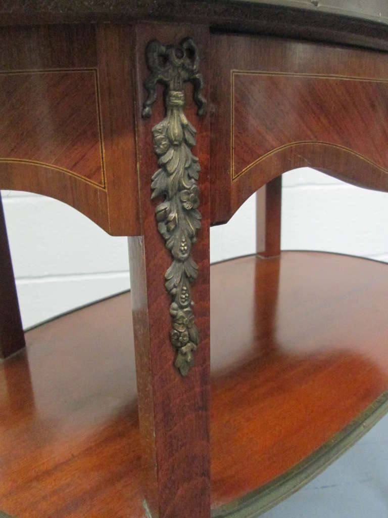 French MarbleTop, TwoTier Rolling Bar Cart For Sale at 1stdibs