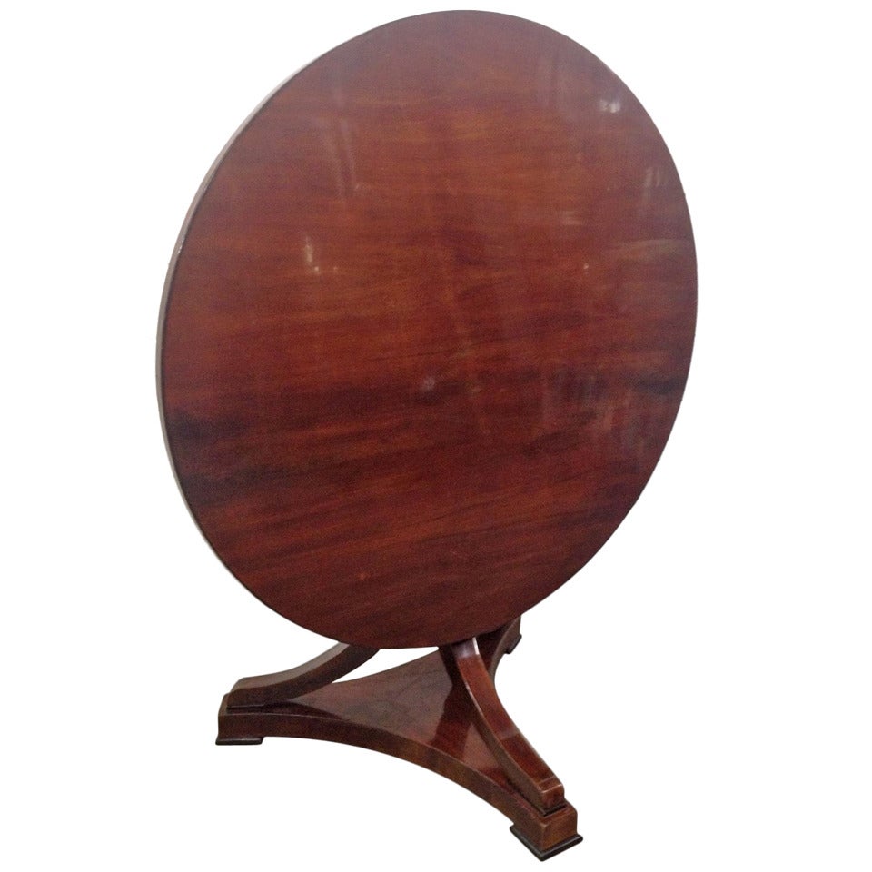 Circa 1840s Austrian Antique Biedermeier Tilt Top Table