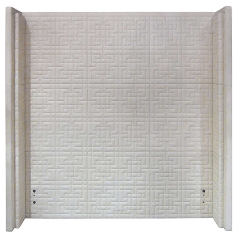 Tall Quilted Leather Queen Headboard For Sale at 1stdibs