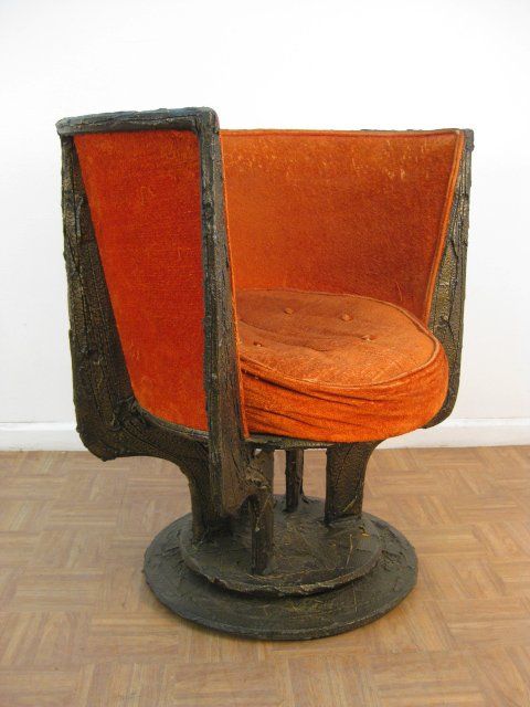 Pair Paul Evans Sculpted Bronze Chairs 6