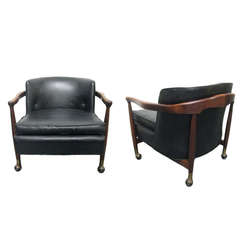 Pair of Sculptural Kofod Larsen Lounge Chairs