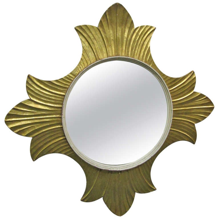 Decorative Gold Leaf Mirror For Sale at 1stdibs