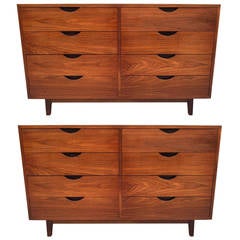 Pair of George Nakashima Style Walnut Dressers