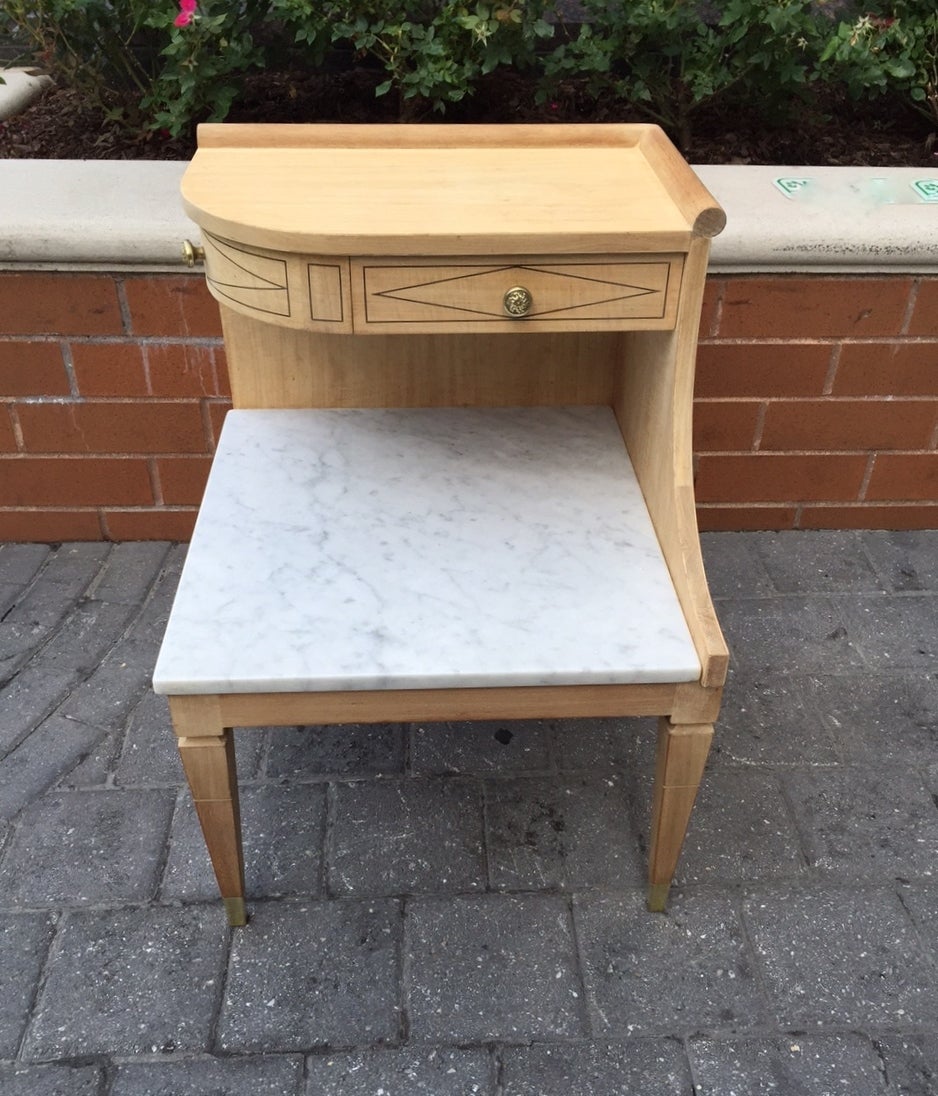 Pair of Marble-Top Side Tables by Grosfeld House In Good Condition In New York, NY