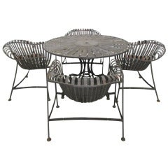 Russell Woodard Sculptural Patio Table and Chairs