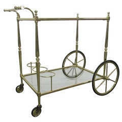 French Two Tiered Brass Bar Cart 8