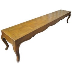 Long French Parquetry Top Bench