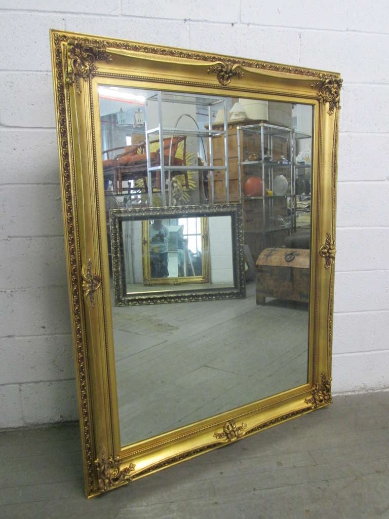 Large Gold Gilt Mirror at 1stdibs