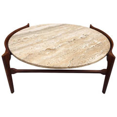 Coffee Table with Travertine Top