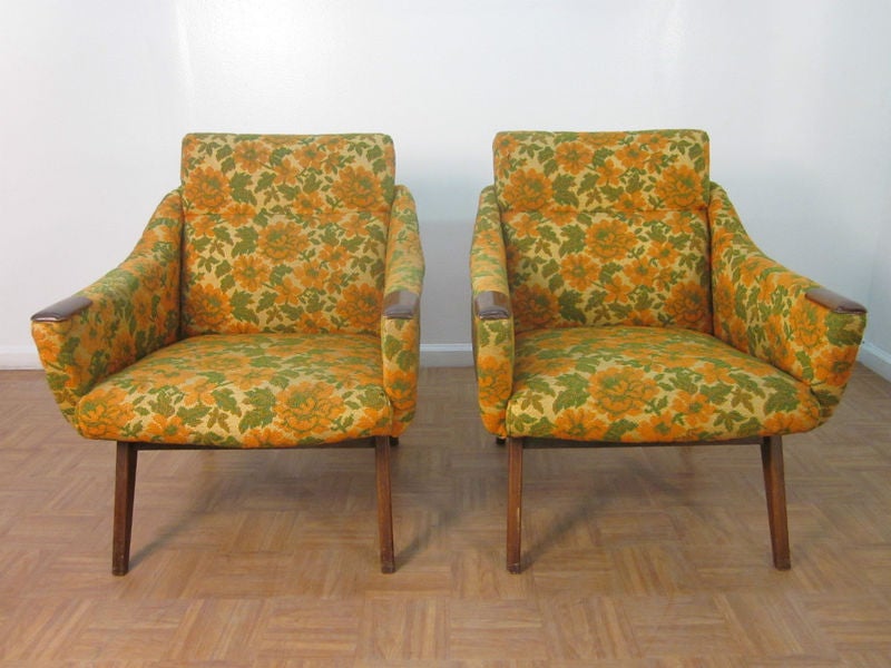 Mid-20th Century Pair of Upholstered Chairs