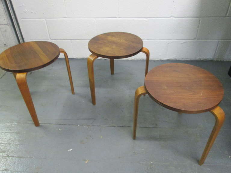Danish Stacking Stools style of Alvar Aalto In Good Condition In New York, NY