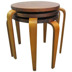 Danish Stacking Stools style of Alvar Aalto