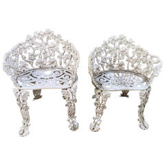 Pair of Vintage Cast Iron Garden Chairs 10
