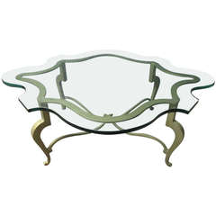 Iron Scalloped Edge and Glass Coffee Table 7