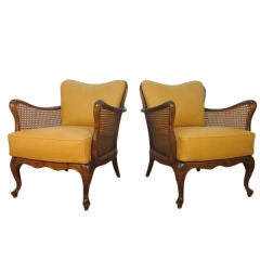 Italian Hand-Caned Leather Armchairs in the style of Paolo Buffa 11