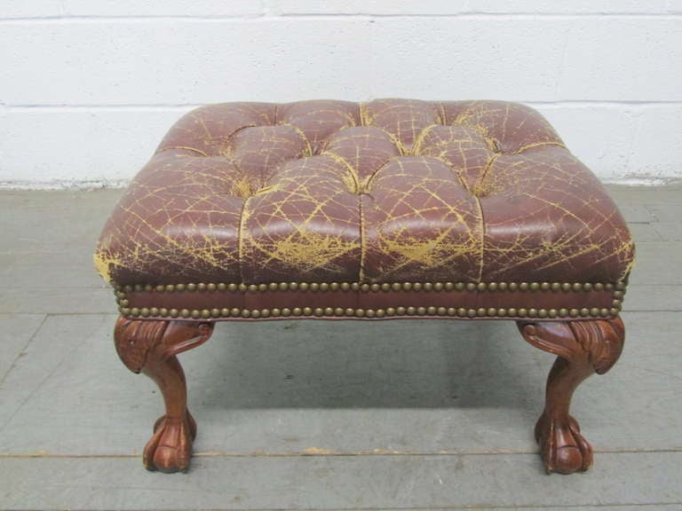 Vintage Leather Footstool SATURDAY SALE ONLY