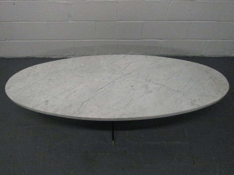 Italian Oval Bronze and Marble Coffee Table 1