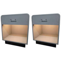 Pair of Unique Nightstands with Light in the Manner of Vladimir Kagan 9