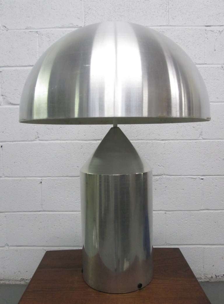 Italian chrome dome lamp by Vico Magistretti.  Has a dimmer switch. Measures:  26