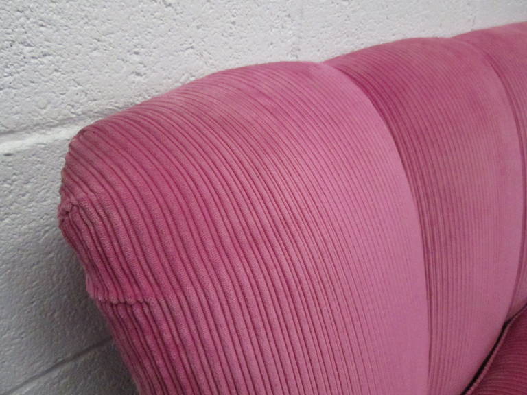 Mid-20th Century Breast Cancer Awareness Art Deco Style Pink Sofa 100% Proceeds to Susan G Komen